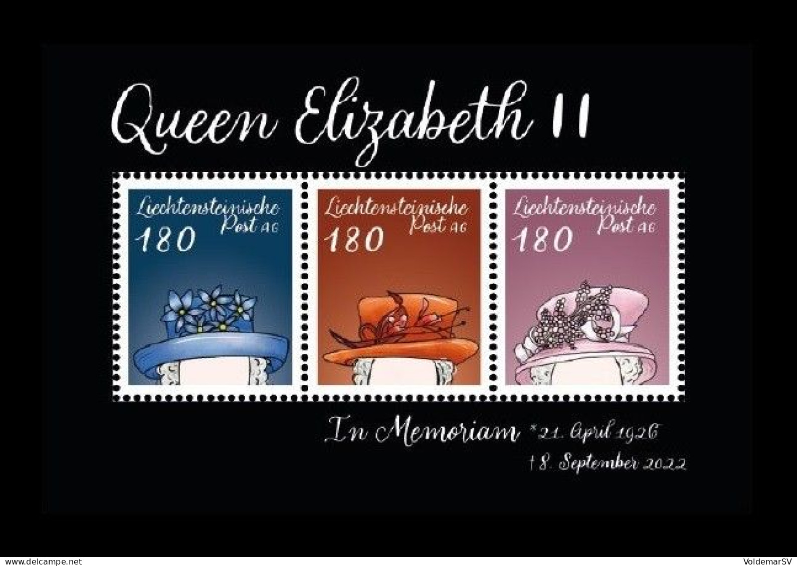 Liechtenstein (die.Marke) 2022 #261/63 (Bl.12) Lilibet. In Memory Of Queen Elizabeth II MNH ** - Ongebruikt