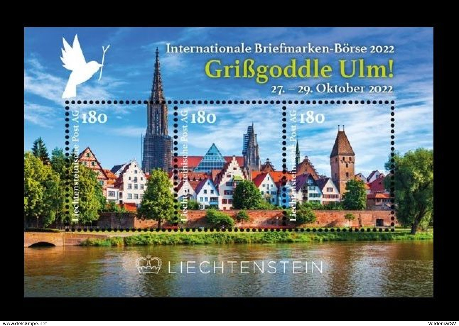 Liechtenstein (die.Marke) 2022 #266/68 (Bl.15) Philatelic Exhibition In Ulm MNH ** - Ungebraucht