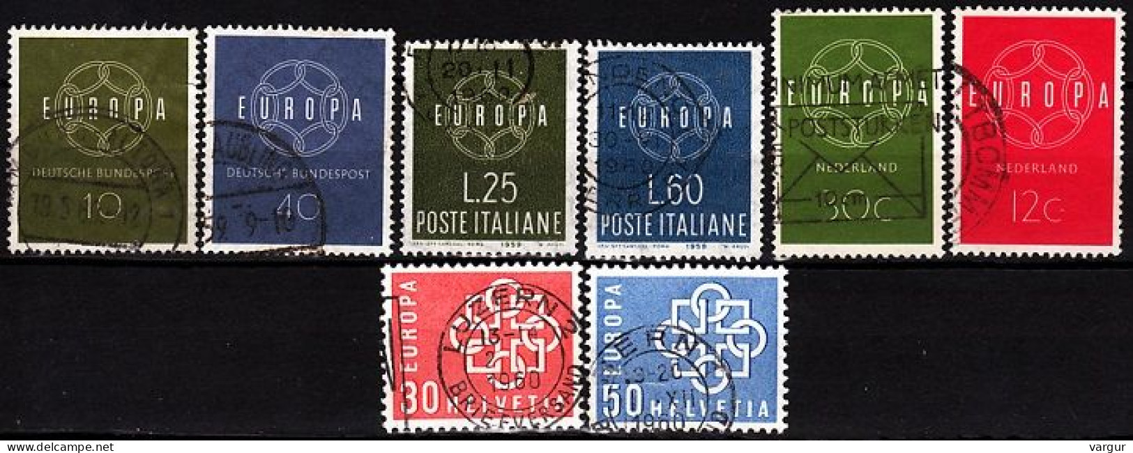 EUROPA CEPT 1959 Collection, 4 Countries, Used - Collezioni