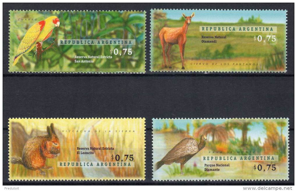 ARGENTINE - N°1940/3 ** (1996) OISEAUX/ANIMAUX - Neufs