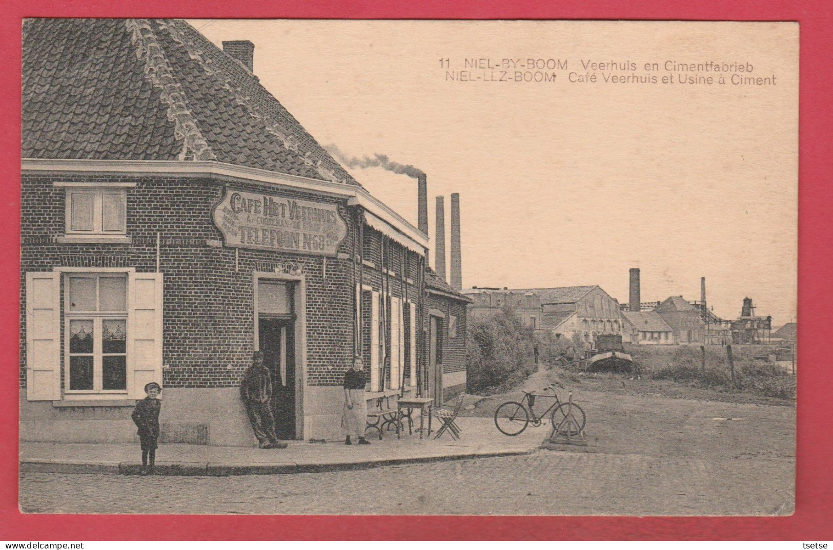 Niel-by-Boom - Café Veerhuis En Cimentfabrieb - 1927 ( Verso Zien ) - Niel