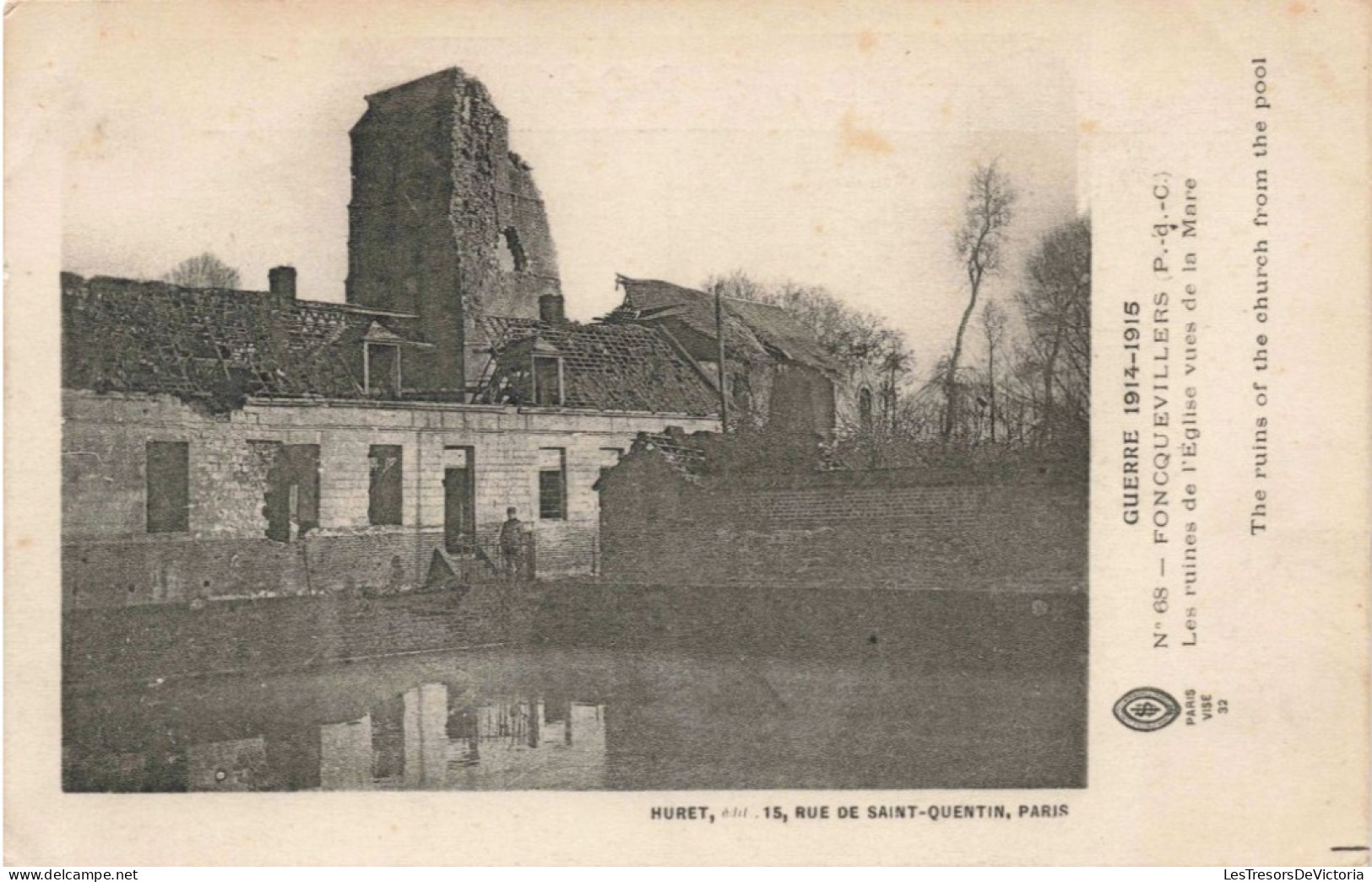 FRANCE - Fonquevillers - Les Ruines De L'Eglise Vues De La Marne - Guerre 1914 1915 - Carte Postale Ancienne - Gerbeviller