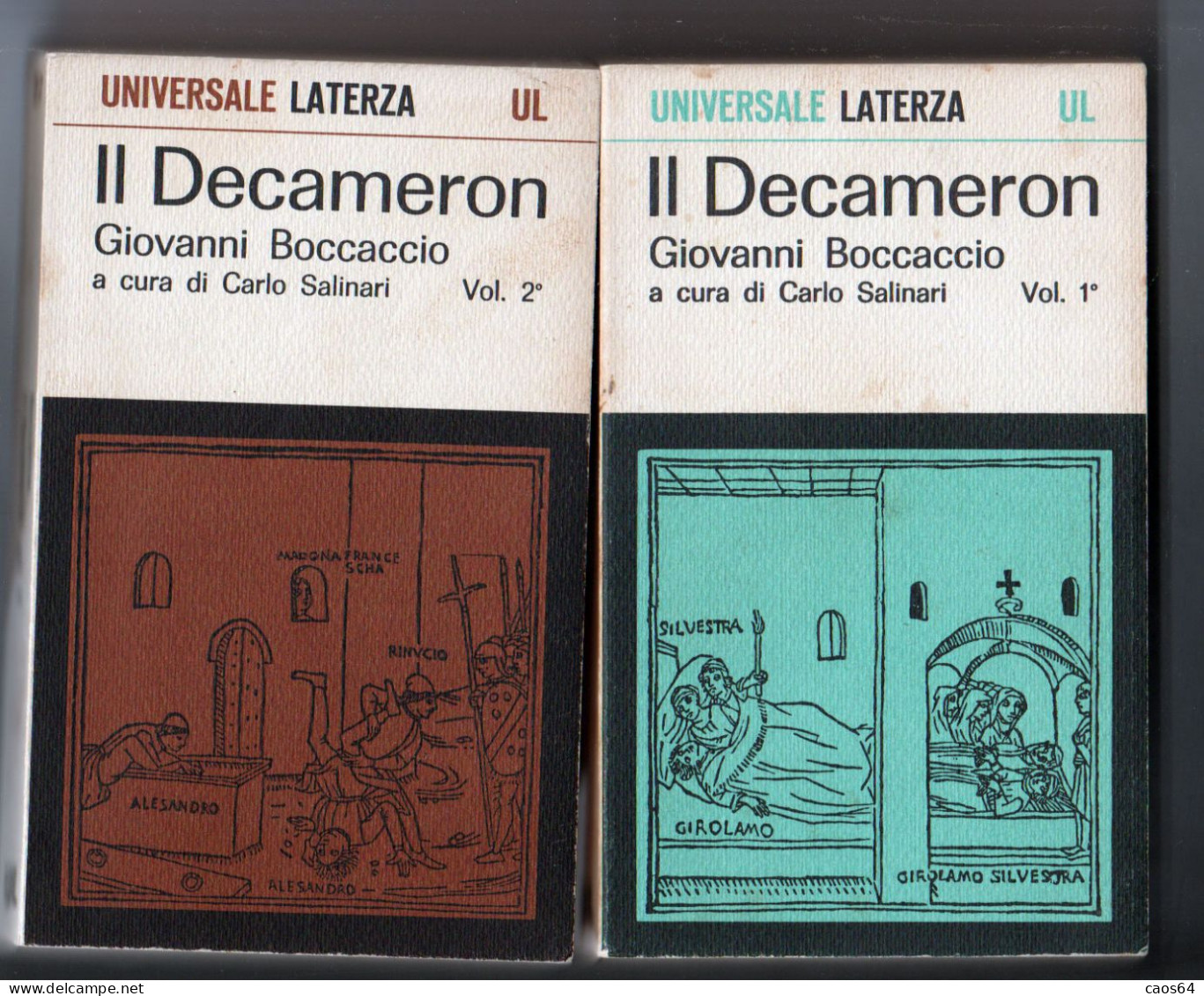Il Decameron Giovanni Boccaccio Carlo Salinari Laterza 2 Volumi 1966 - Classici