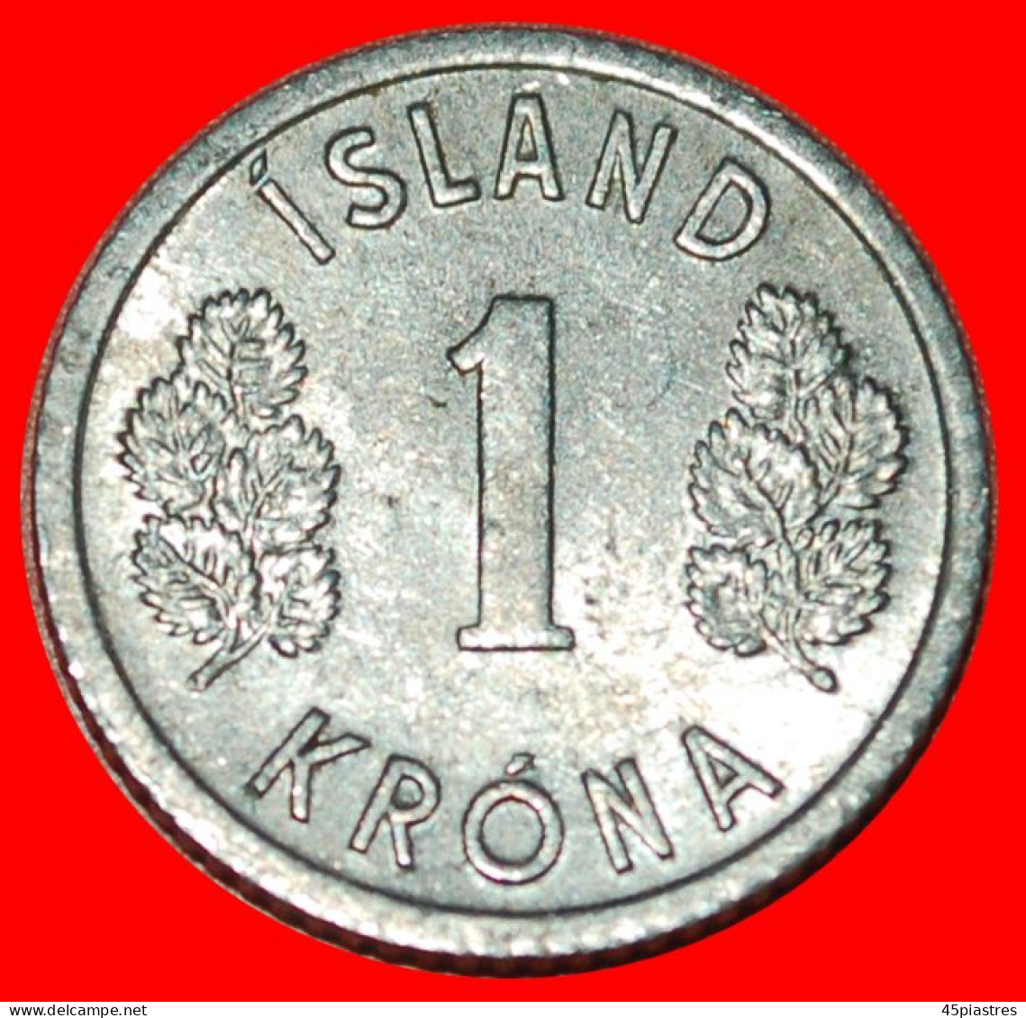 * GREAT BRITAIN 4 SPIRITS (1976-1980): ICELAND  1 CROWN 1976 MINT LUSTRE! · LOW START · NO RESERVE! - Islande