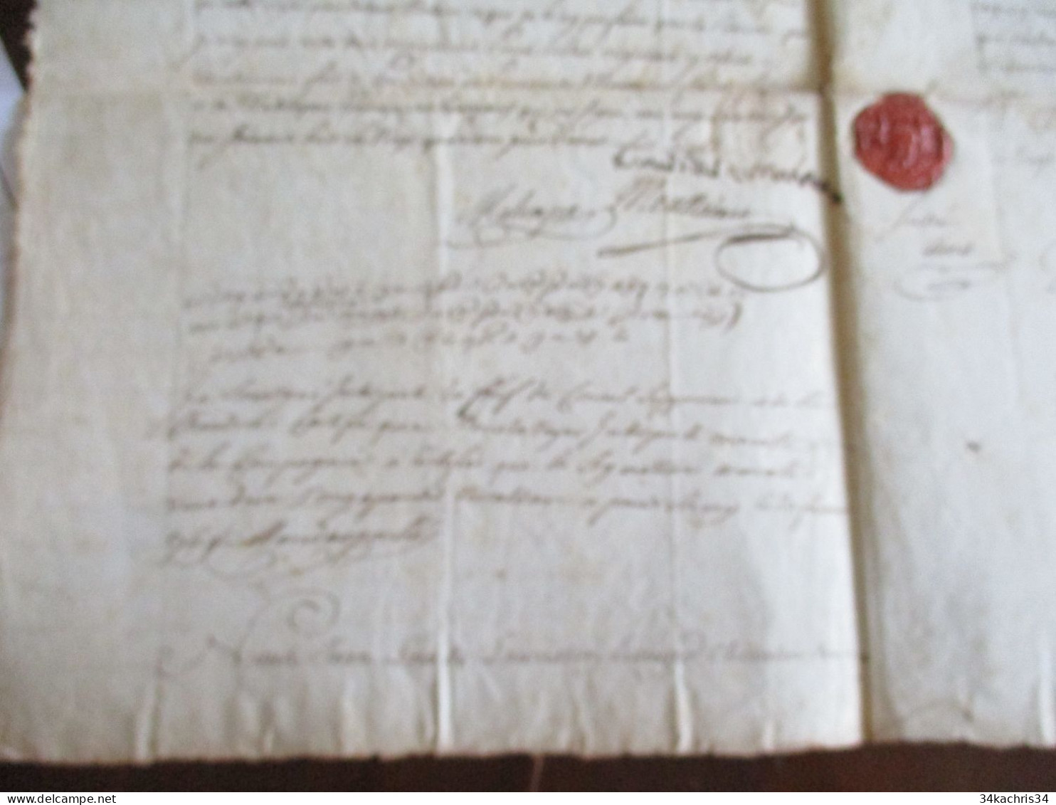 M45 Cie Des Indes Pièce Signée  Law De Lauiston 21/02/1769 Gouverneur Avec Traduction Malabare Sceau Transport Militaire - Politiek & Militair