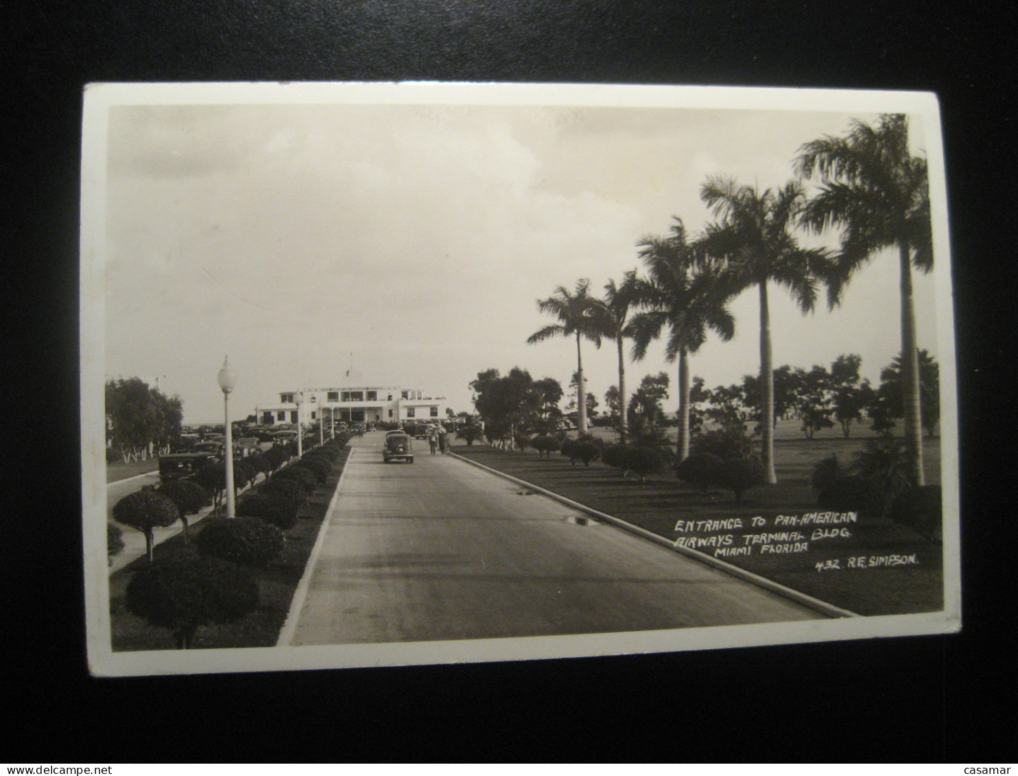 MIAMI Florida Entrance To Pan-American Airways Terminal Building Postcard USA - Miami