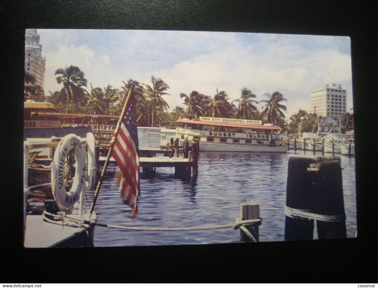 MIAMI Florida Sightseeing Boats Miami Yacht Basin Postcard USA - Miami