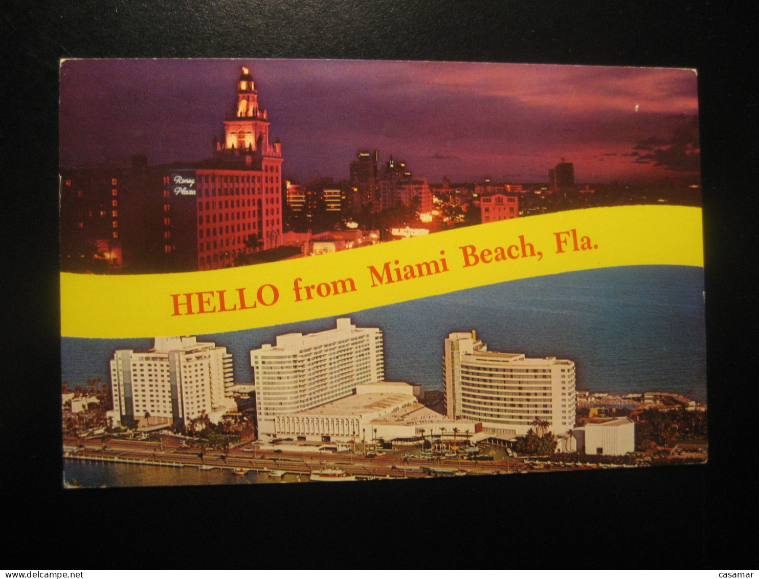 MIAMI BEACH Florida Hello From Nites Hotels Cancel 1968 To Sweden Postcard USA - Miami Beach