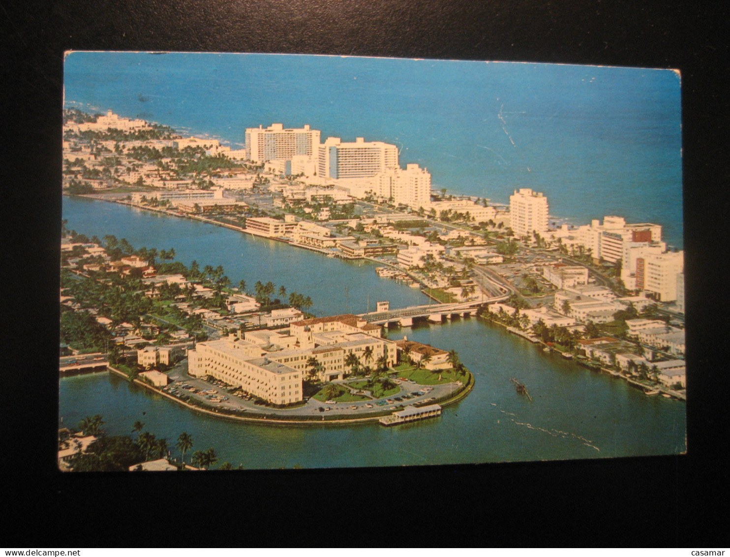 MIAMI BEACH Florida Saint Francis Hospital Cancel Chicago 1960 To Sweden No Stamp Postcard USA - Miami Beach