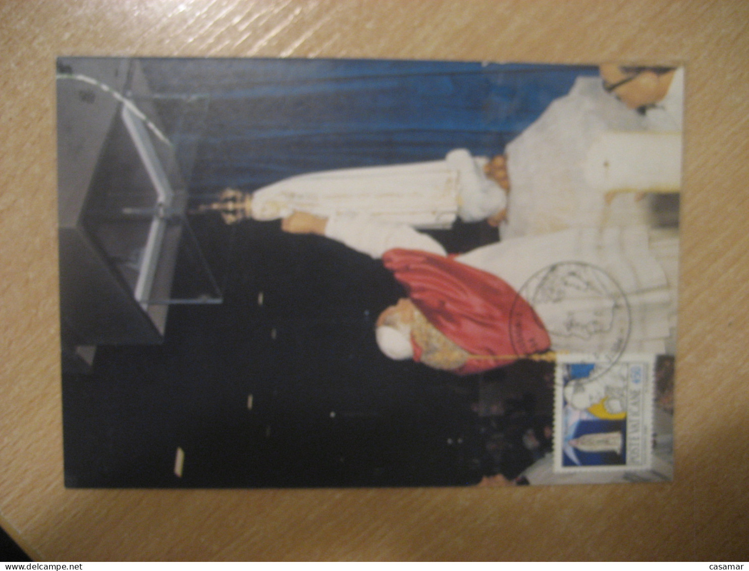 1984 JOHN PAUL II Visit PORTUGAL Fatima 1982 Pope Papa Religion Plastic Clipped On Maxi Maximum Card VATICAN Italy - Cartas & Documentos