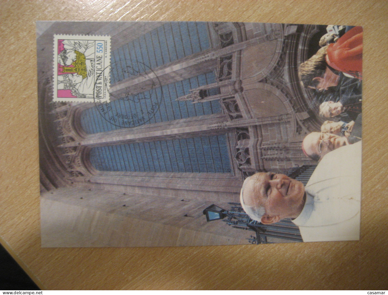 1984 JOHN PAUL II Visit GB Westminster Canterbury 1982 Pope Religion Plastic Clipped On Maxi Maximum Card VATICAN Italy - Covers & Documents