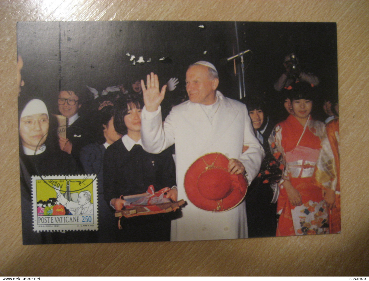 1984 JOHN PAUL II Visit JAPAN Tokyo Cathedrale 1981 Pope Papa Slight Faults Damaged Maxi Maximum Card VATICAN Italy - Lettres & Documents