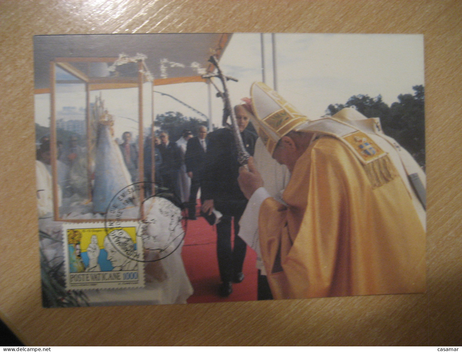 1984 JOHN PAUL II Visit ARGENTINA Lujan 1982 Pope Papa Slight Faults Damaged Maxi Maximum Card VATICAN Italy - Briefe U. Dokumente