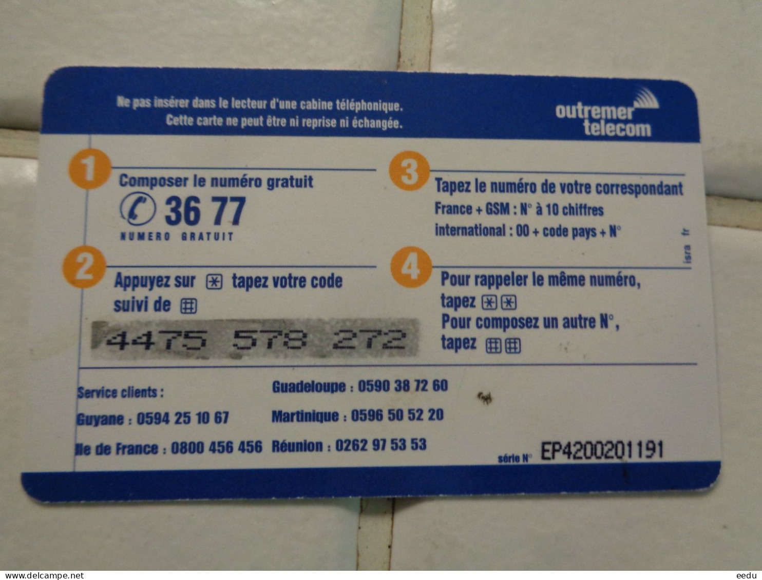 Antilles ( French ) Phonecard - Antillen (Französische)