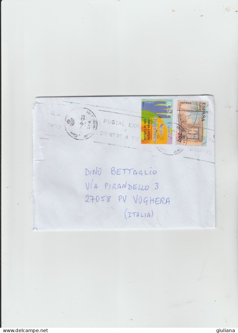 Spagna 2023 - Busta X L'Italia Affrancata Con 2 Stamps - Covers & Documents