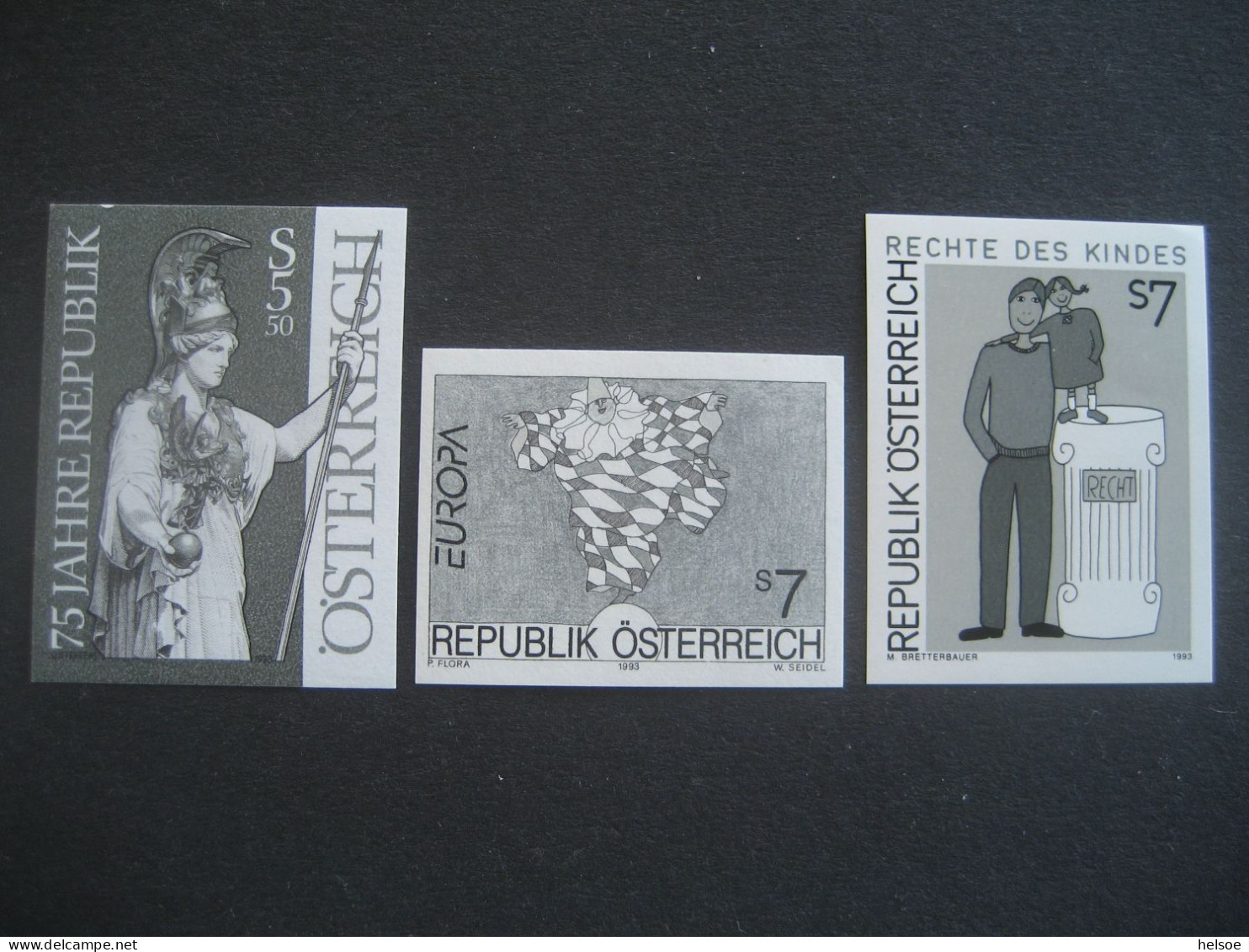 Österreich 1993- Schwarzdruck, Mi. 2116,2095,2093 - Autres & Non Classés