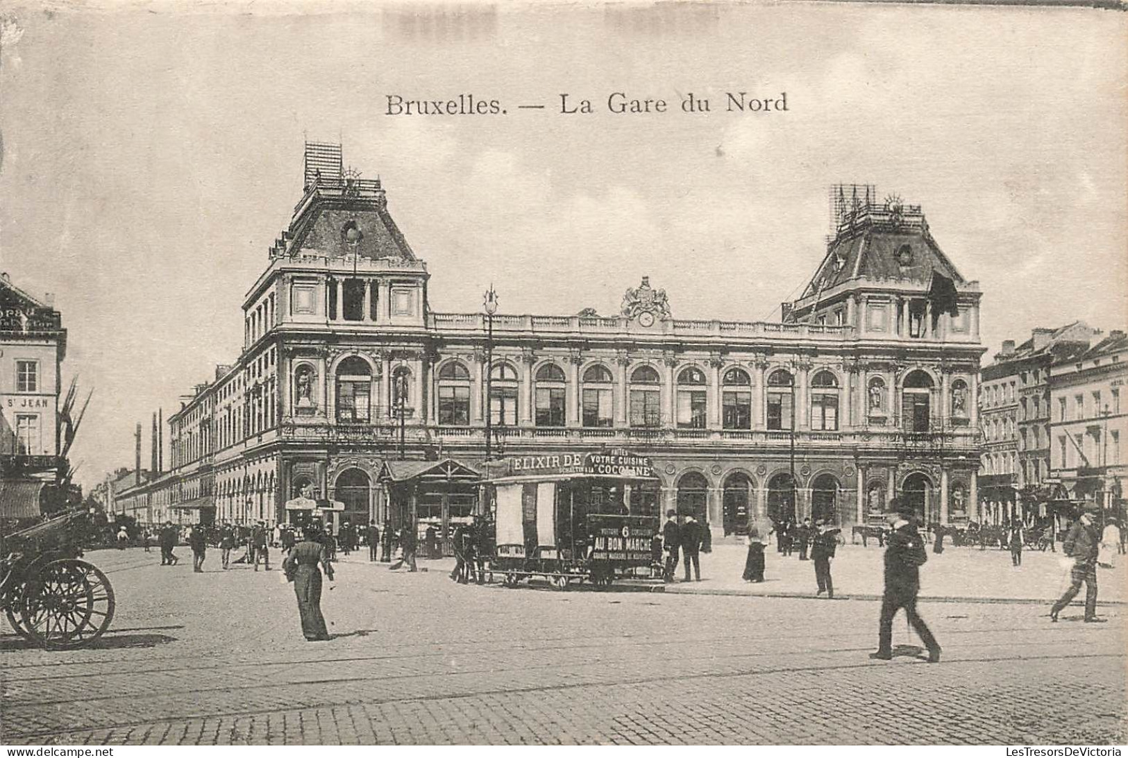 BELGIQUE - Bruxelles - La Gare Du Nord - Animé - Carte Postale Ancienne - Squares