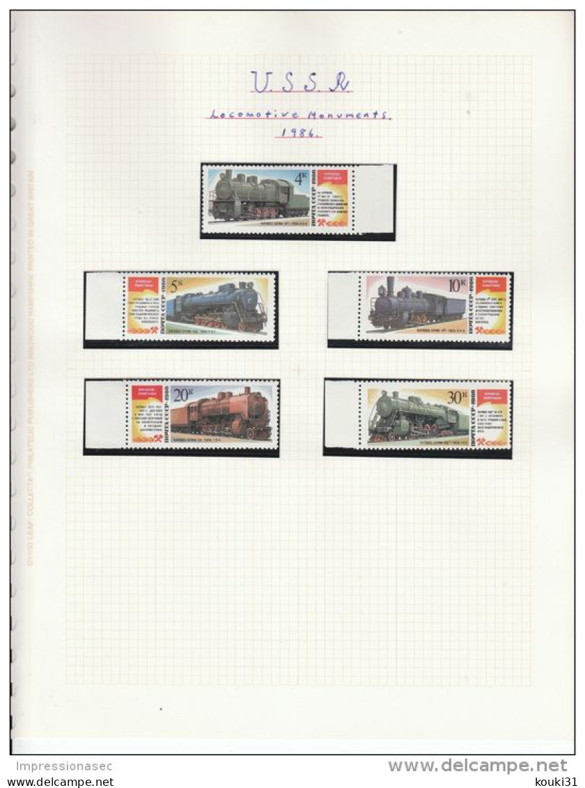 URSS petit lot sur feuilles neufs et oblitérés , 70-80 , trains , poste , espace , art , sport , Arménie