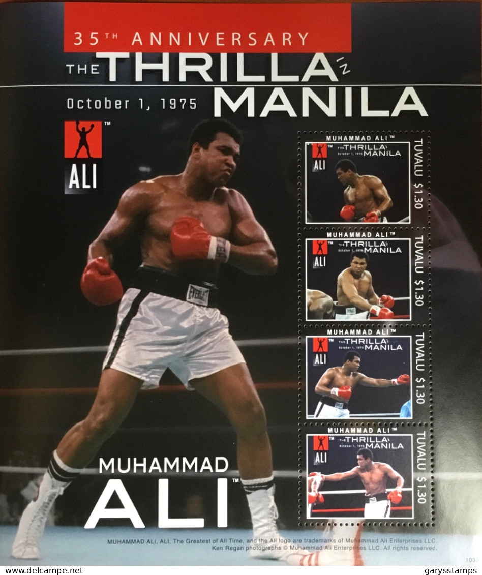 Tuvalu 2010 Thriller In Manila Ali Boxing Sheetlet MNH - Tuvalu