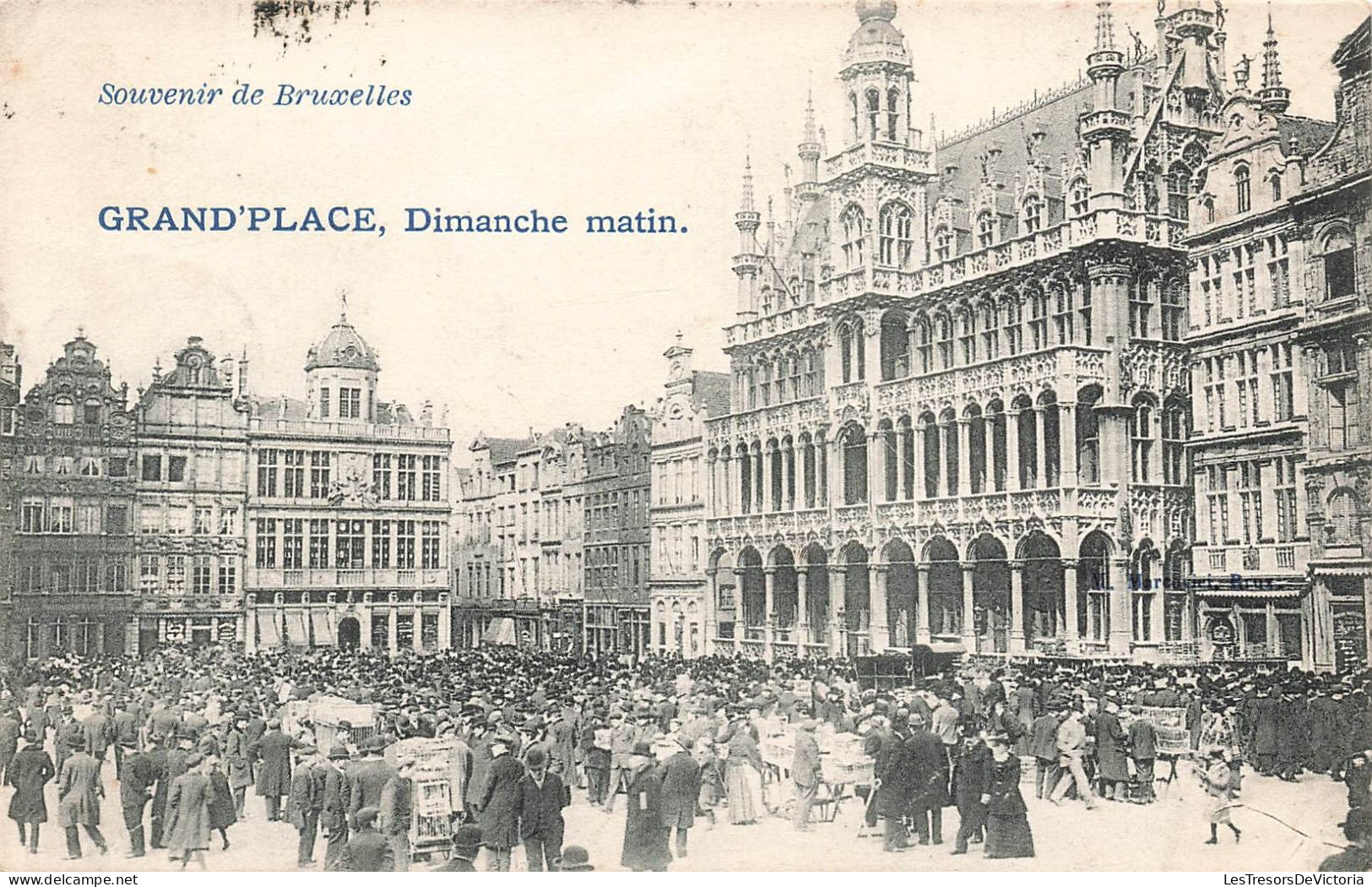 BELGIQUE - Bruxelles - Grand'place - Dimanche Matin - Animé - Carte Postale Ancienne - Plätze