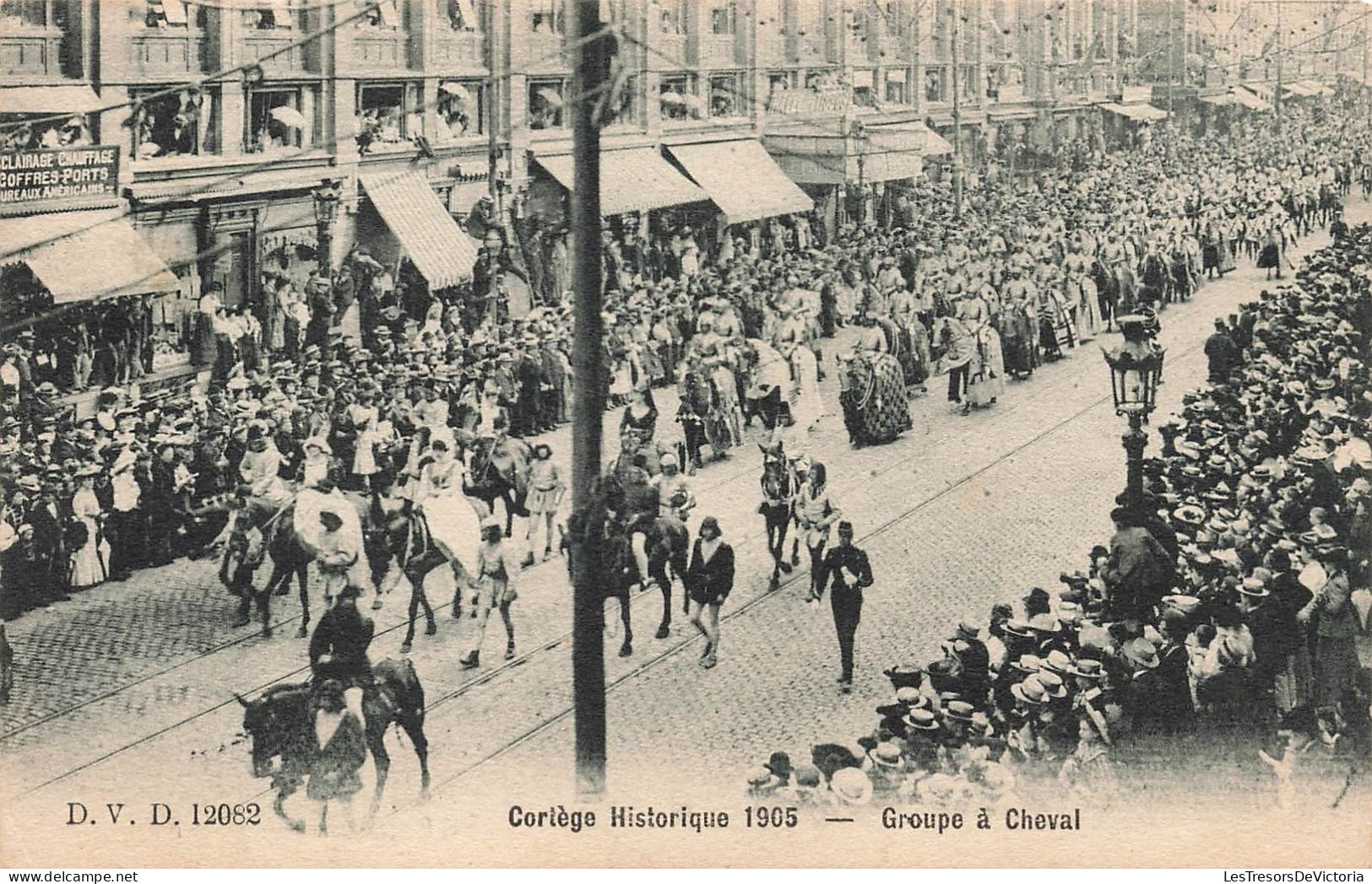 BELGIQUE - Bruxelles - Groupe à Cheval  -  Animé - Carte Postale Ancienne - Lanen, Boulevards