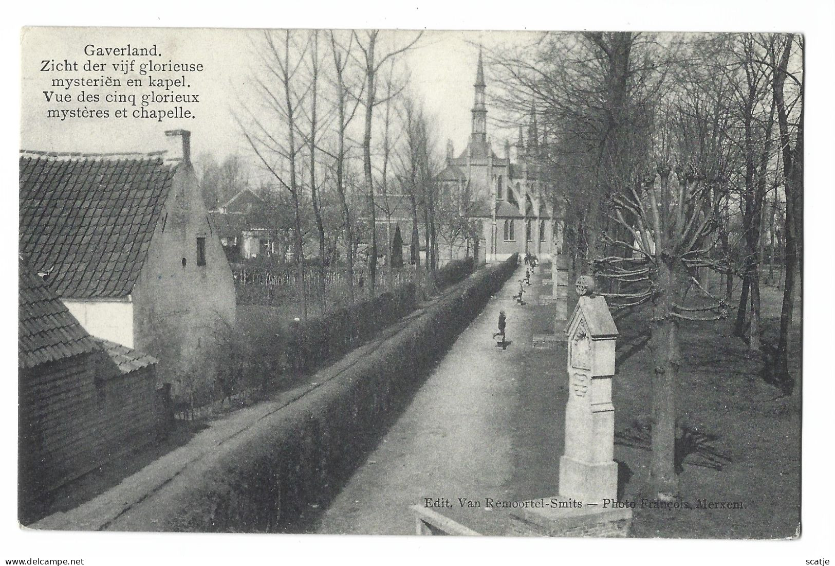 Gaverland   -  Melsele   -    Zicht Der Vijf Glorieuse Mysteriën En Kapel.   -   1911   Naar   Wynkel St. Kruis - Beveren-Waas