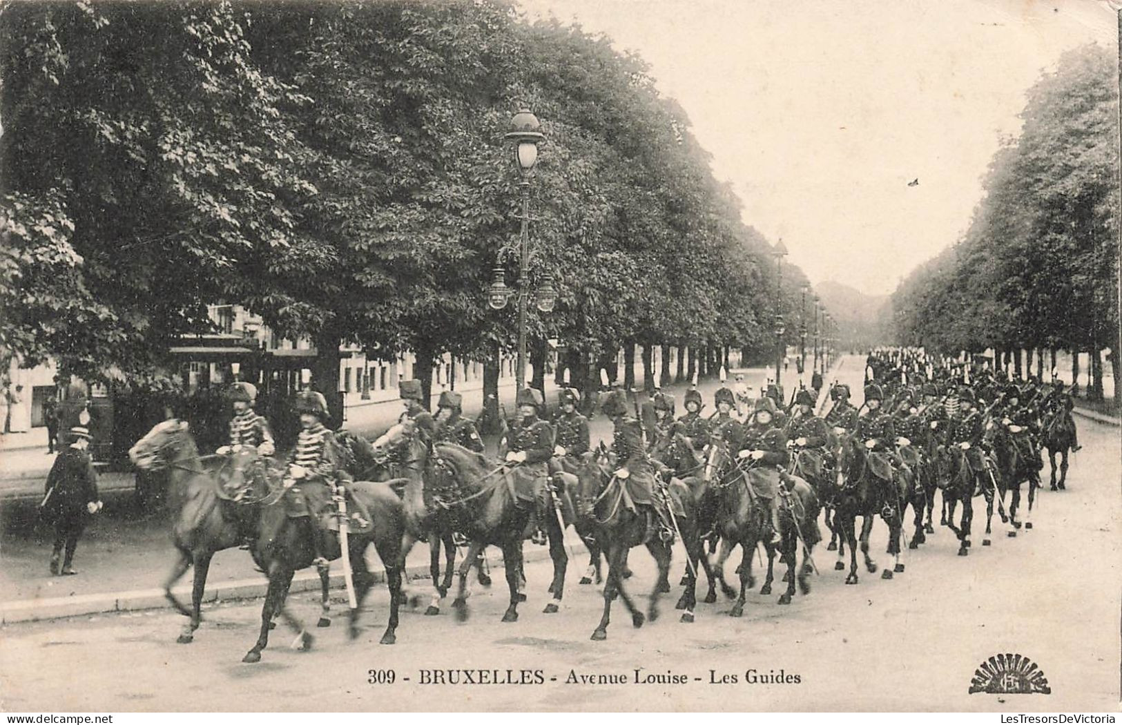 BELGIQUE - Bruxelles - Avenue Louise - Les Guides - Animé - Carte Postale Ancienne - Avenues, Boulevards