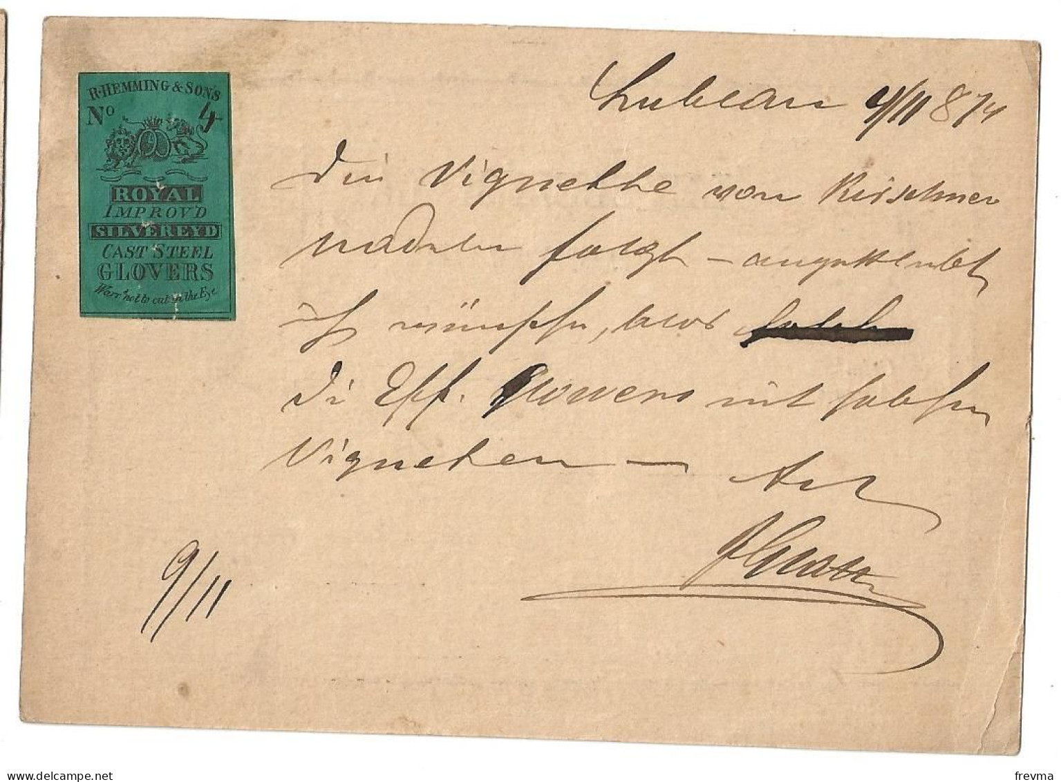 Entier Postaux Autriche Obliteration Wien1874 - Kartenbriefe