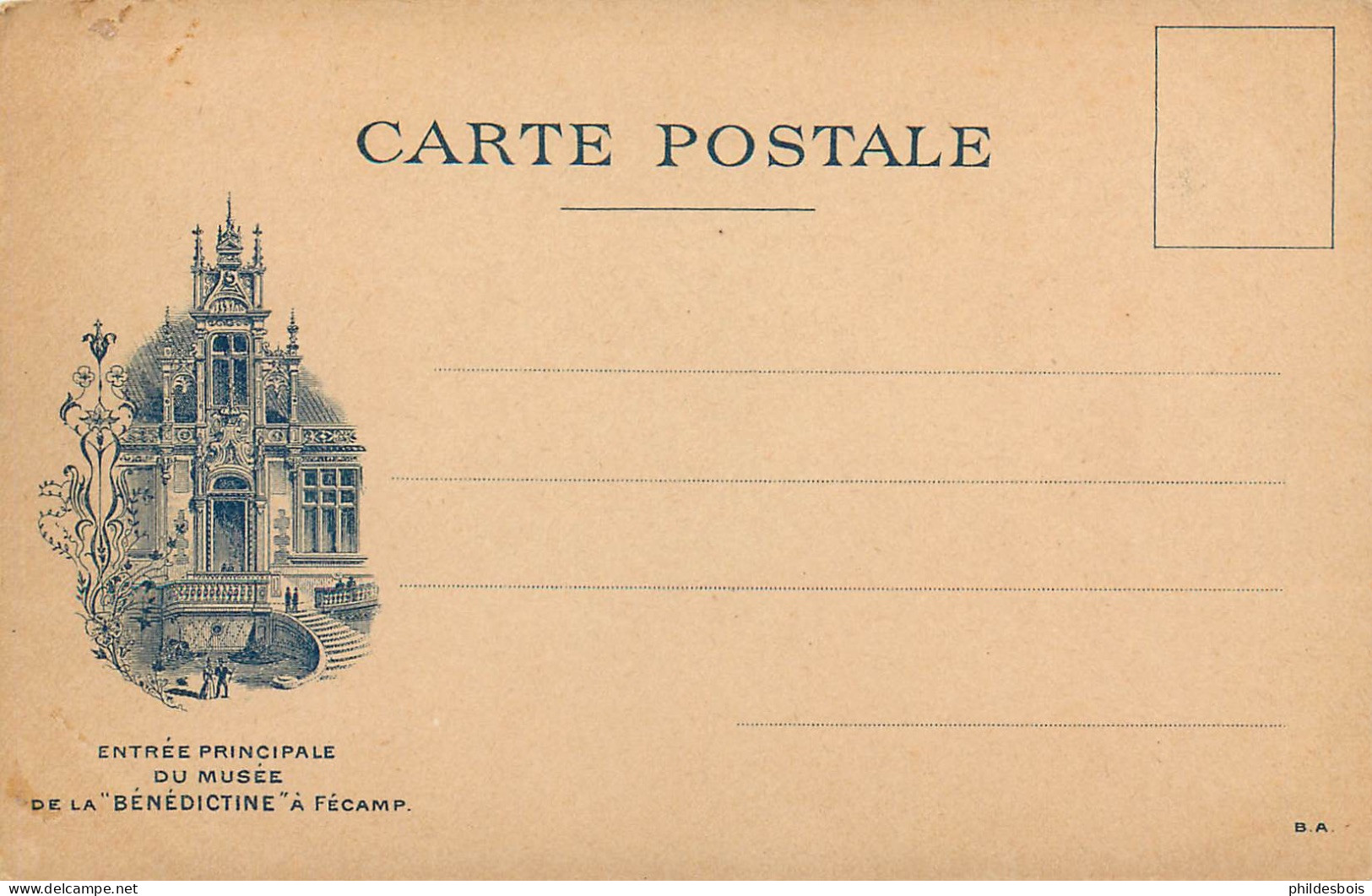 CARTE PUBLICITAIRE   BENEDICTINE  Place De La République   ( Entrée Du Musée De La Benedictine A Fécamp ) - Publicité