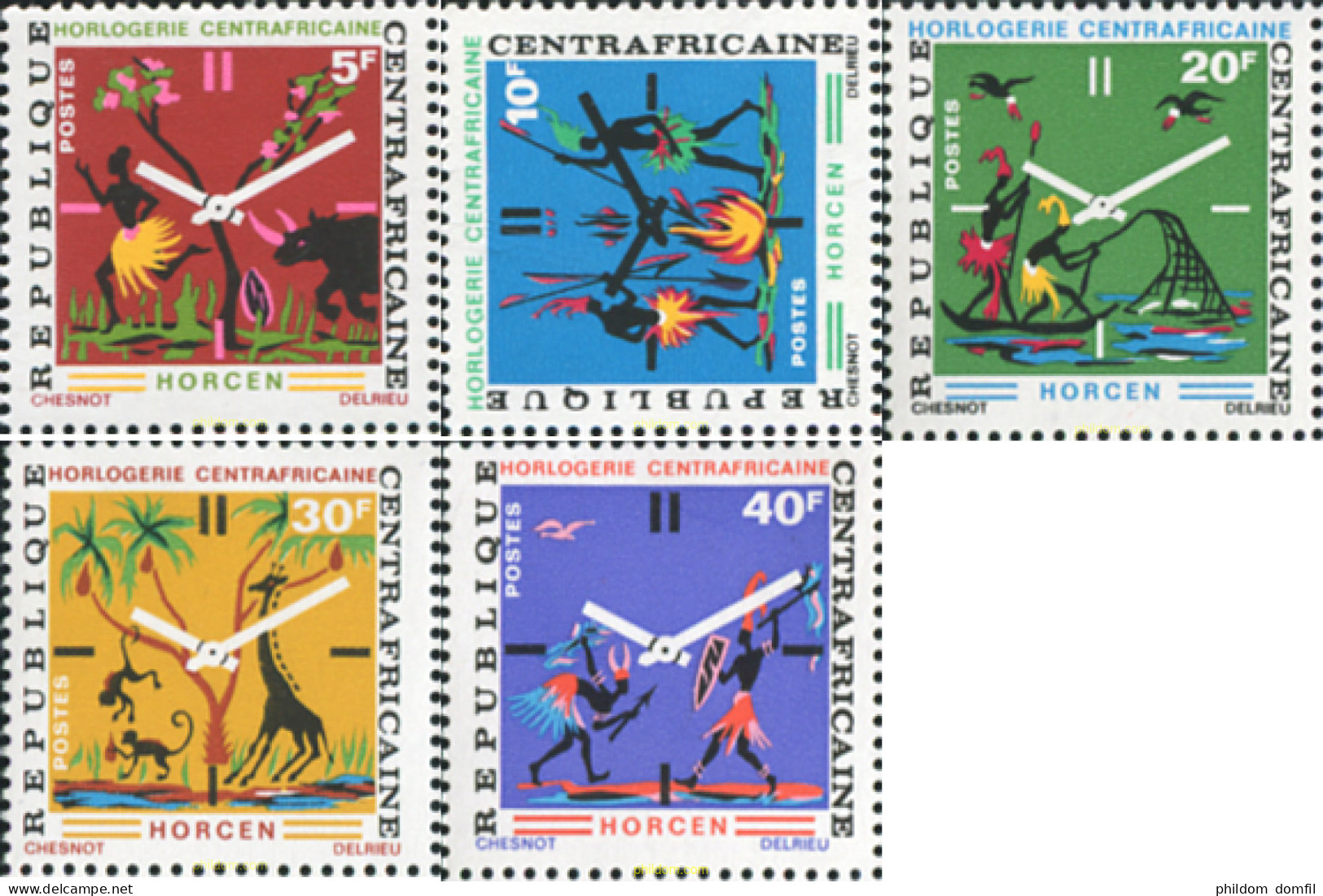 195001 MNH CENTROAFRICANA 1972 RELOJES - Centrafricaine (République)