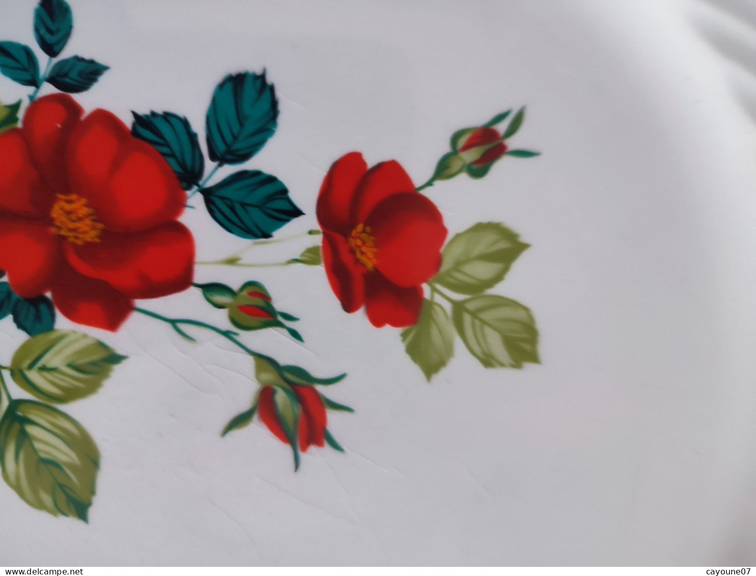 Cinq assiettes plates faïence Keller & Guérin décor de fleurs  modèle tradition