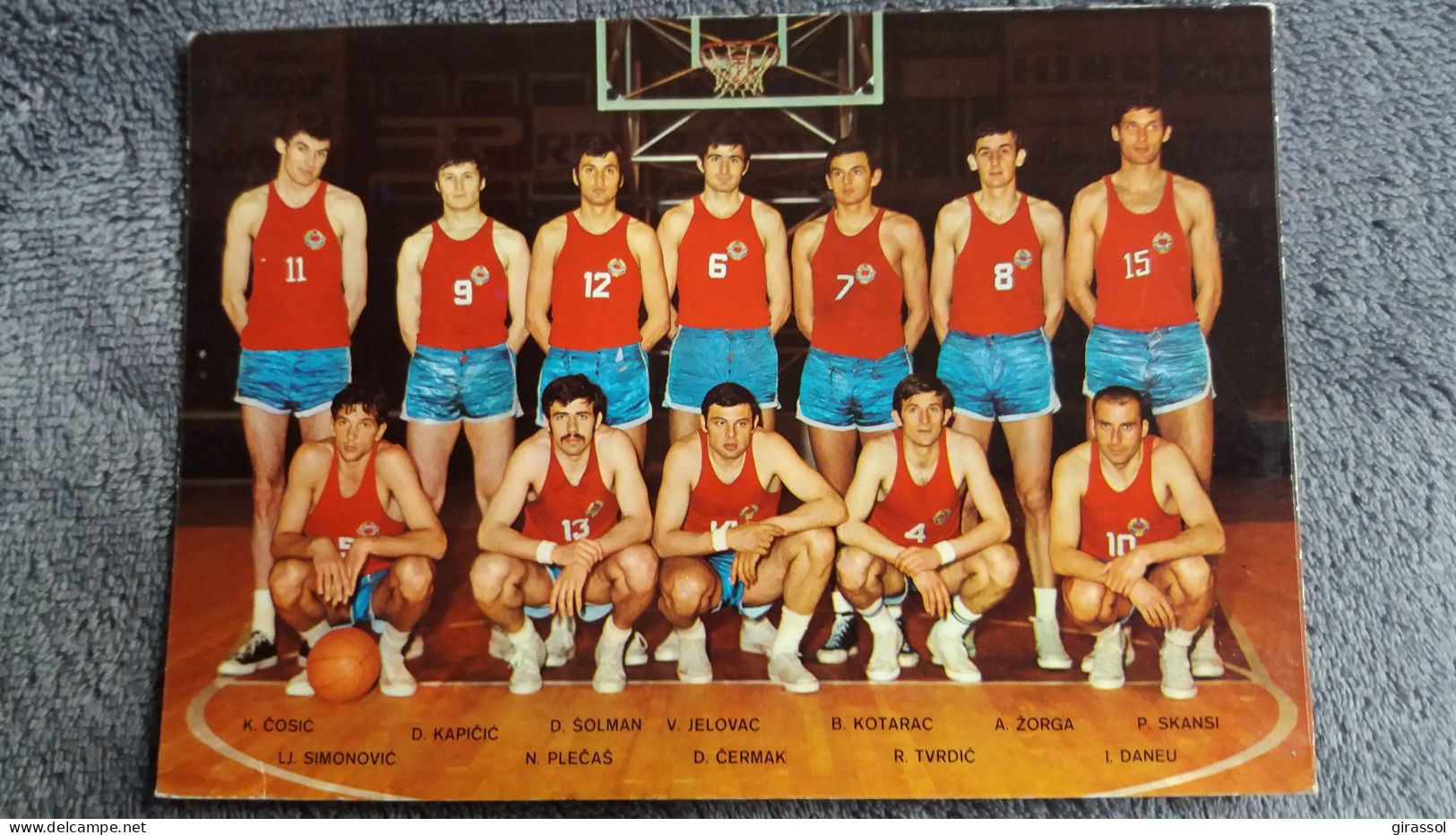 CPSM SPORT BASKET BALL EQUIPE SLOVENIJALES LJUBLJANA YOUGOSLAVE 1970 - Basketbal