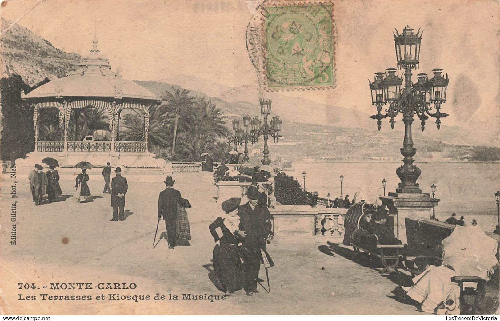 MONACO - Monte Carlo - Les Terrasses Et Kiosque De La Musique - Carte Postale Ancienne - Monte-Carlo