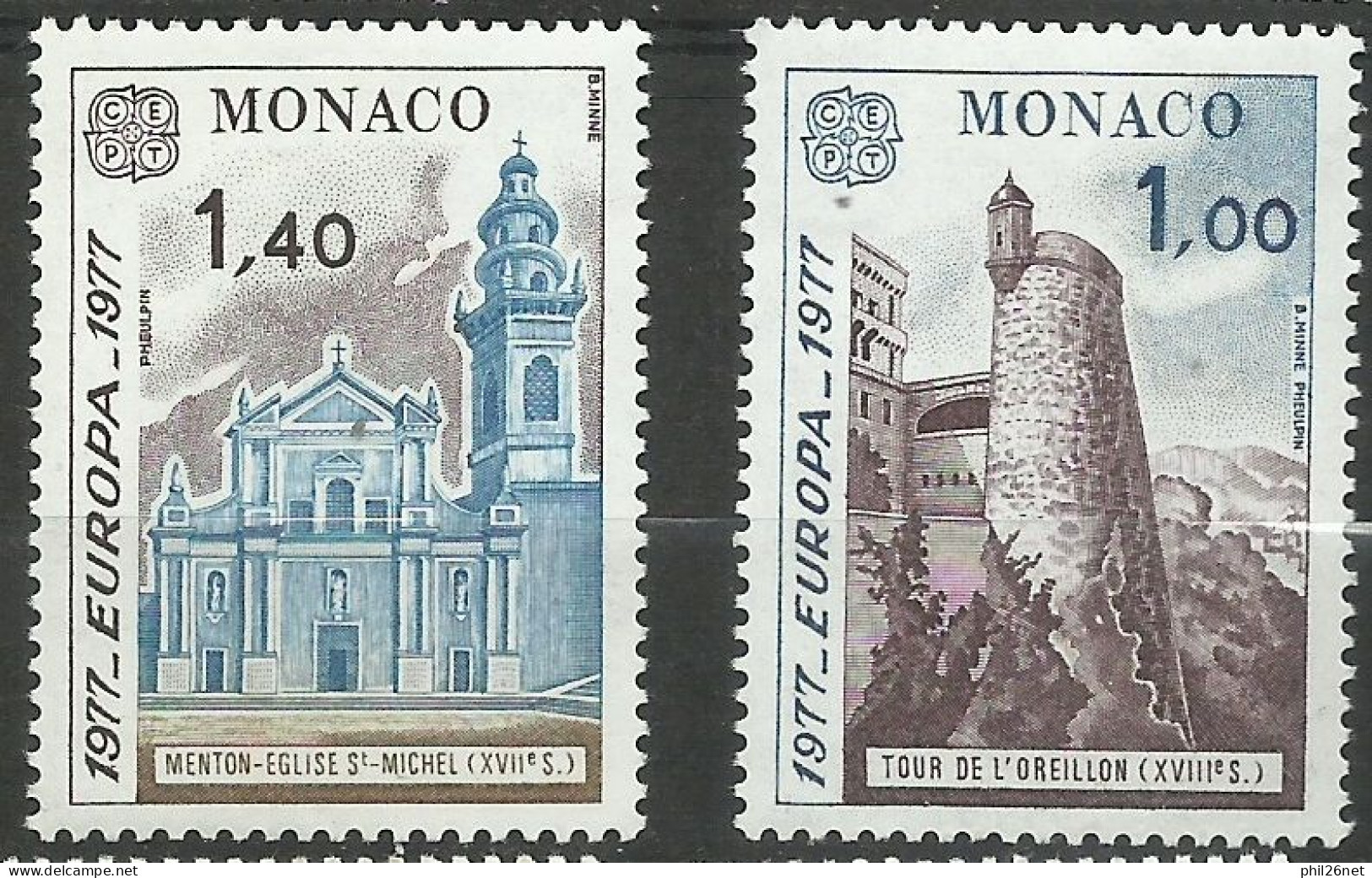 Monaco  N° 1101  Et 1102 Europa  1977    Neufs  *  *     B/TB   Voir Scans  Soldé ! ! ! - 1977