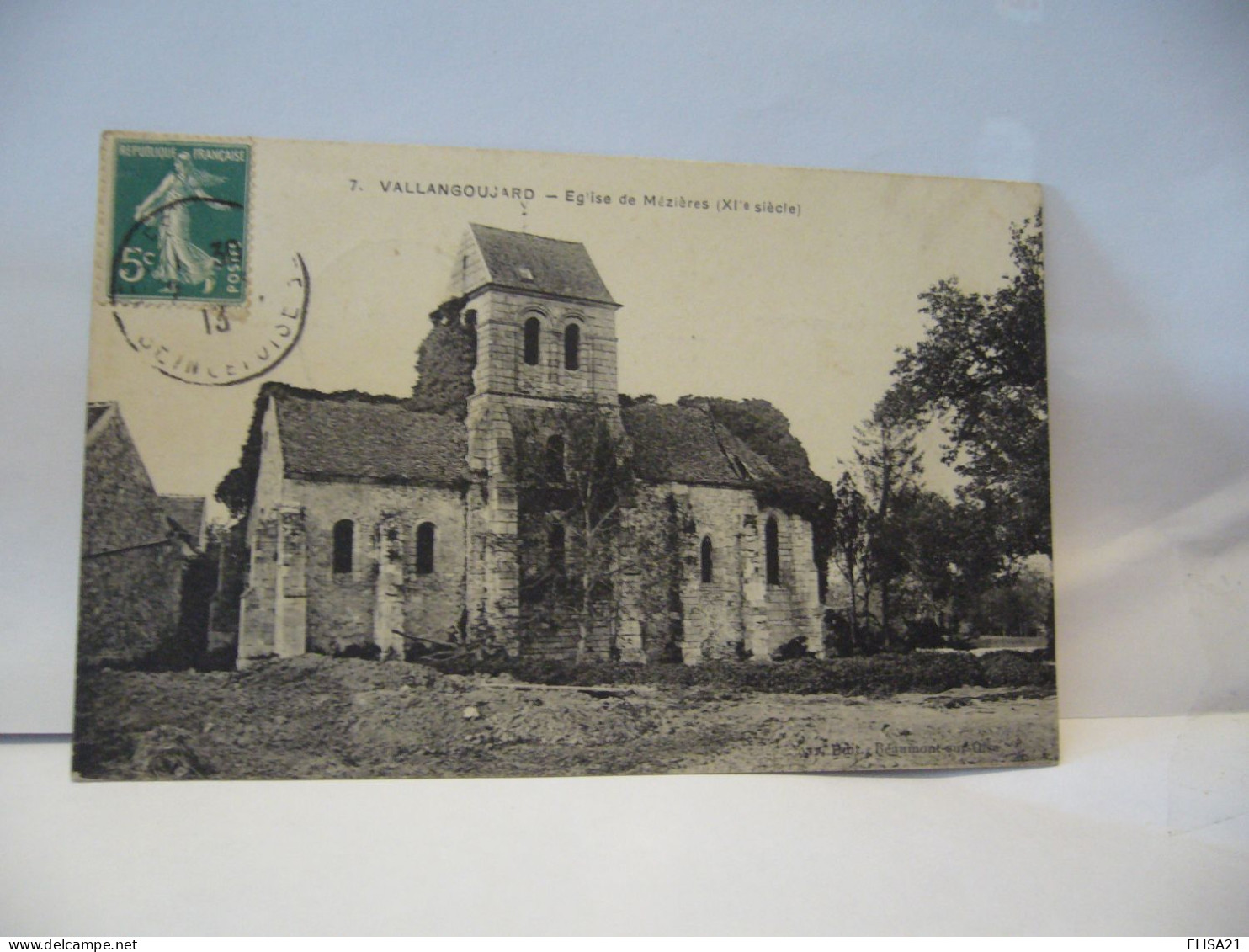 VALLANGOUARD 95 VAL D'OISE EGLISE DE MEZIERES  CPA 1913 - Eglises Et Cathédrales