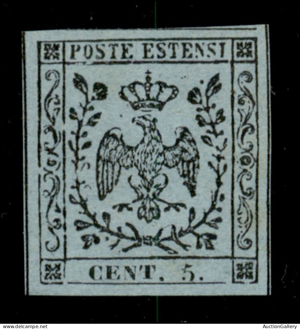 Antichi Stati Italiani - Modena - 1852 - Prove - 5 Cent (P22 - Celeste Chiaro) - Nuovo Senza Gomma - G. Bolaffi (320) - Otros & Sin Clasificación