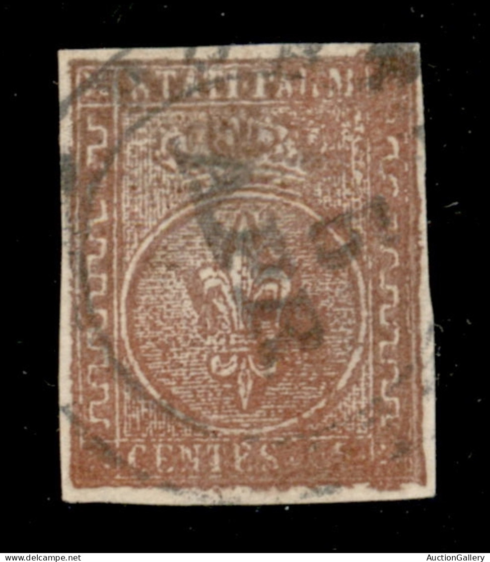 Antichi Stati Italiani - Parma - 1852 - 25 Cent Bruno Rosso (8) - Usato - Cert. Cilio - Autres & Non Classés