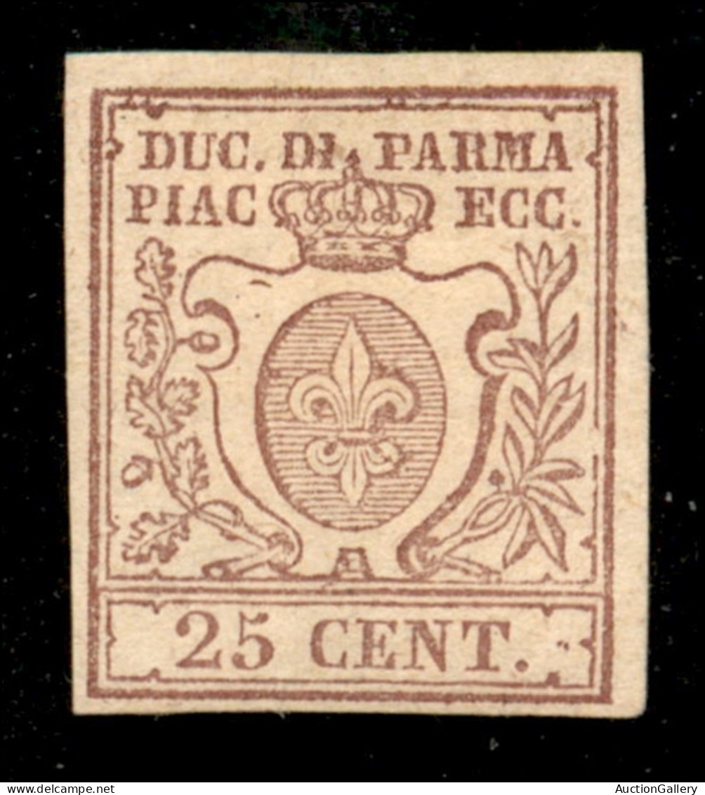 Antichi Stati Italiani - Parma - 1857 - 25 Cent (10) Gomma Originale - Diena (1.500) - Sonstige & Ohne Zuordnung