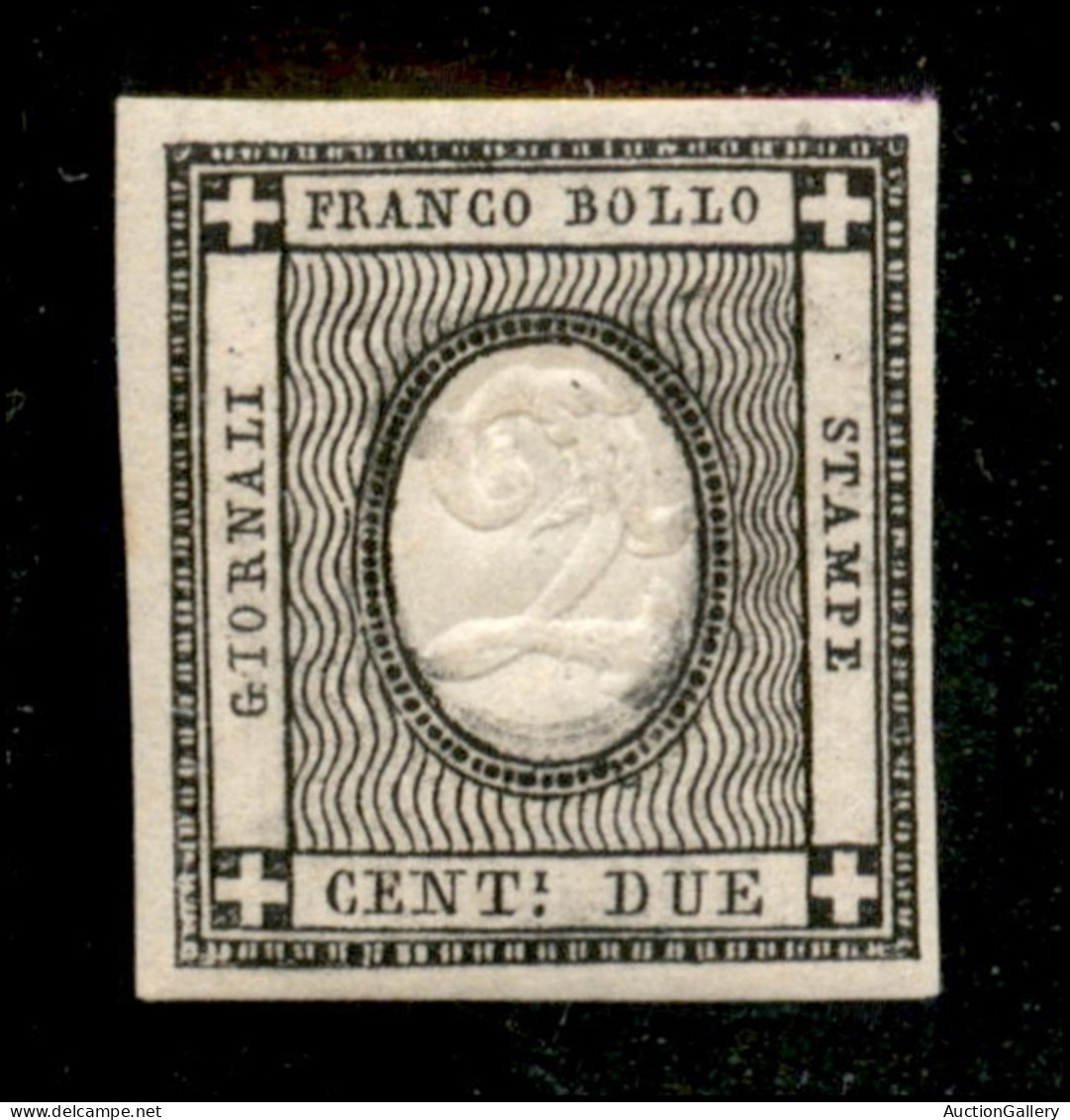 Antichi Stati Italiani - Sardegna - 1861 - 2 Cent Nero Intenso (20e) Con Leggera Doppia Impressione Dell'ovale - Gomma I - Other & Unclassified