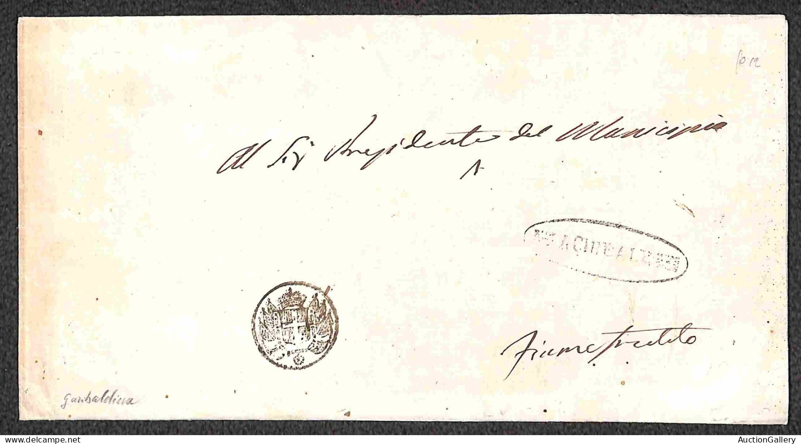 Antichi Stati Italiani - Sicilia - 1860 (25 Giugno) - Acireale - Piego Per Fiumefreddo - Other & Unclassified