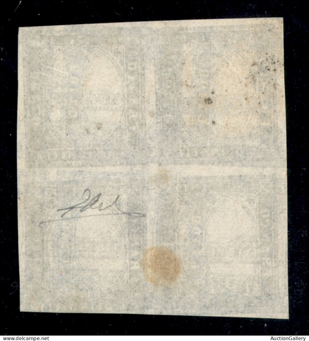 Regno - Vittorio Emanuele II - 1863 - Prova Di Stampa - 15 Cent (11) In Quartina Con Doppia Soprastampa (grigio + Azzurr - Autres & Non Classés