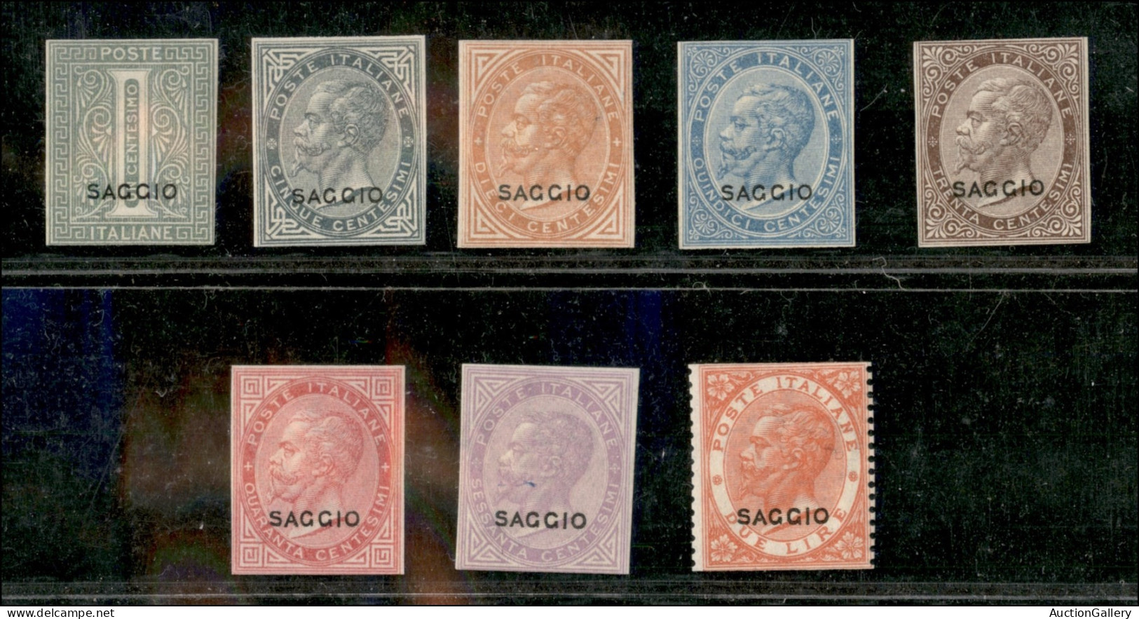 Regno - Vittorio Emanuele II - De La Rue - Saggi - Emissione Completa - Cert. R. Diena - Andere & Zonder Classificatie