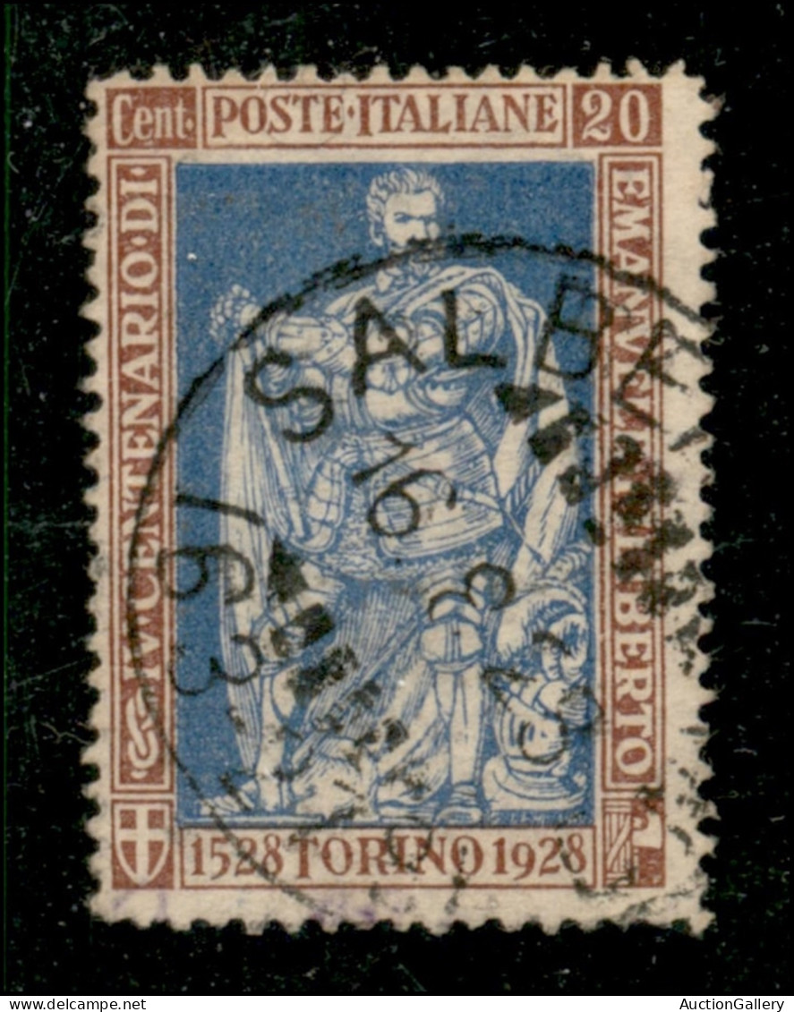 Regno - Vittorio Emanuele III - 1925 - 20 Cent Filiberto (230) Dentellato 13 3/4 - Usato (qualche Dentino Carente) - Cer - Sonstige & Ohne Zuordnung