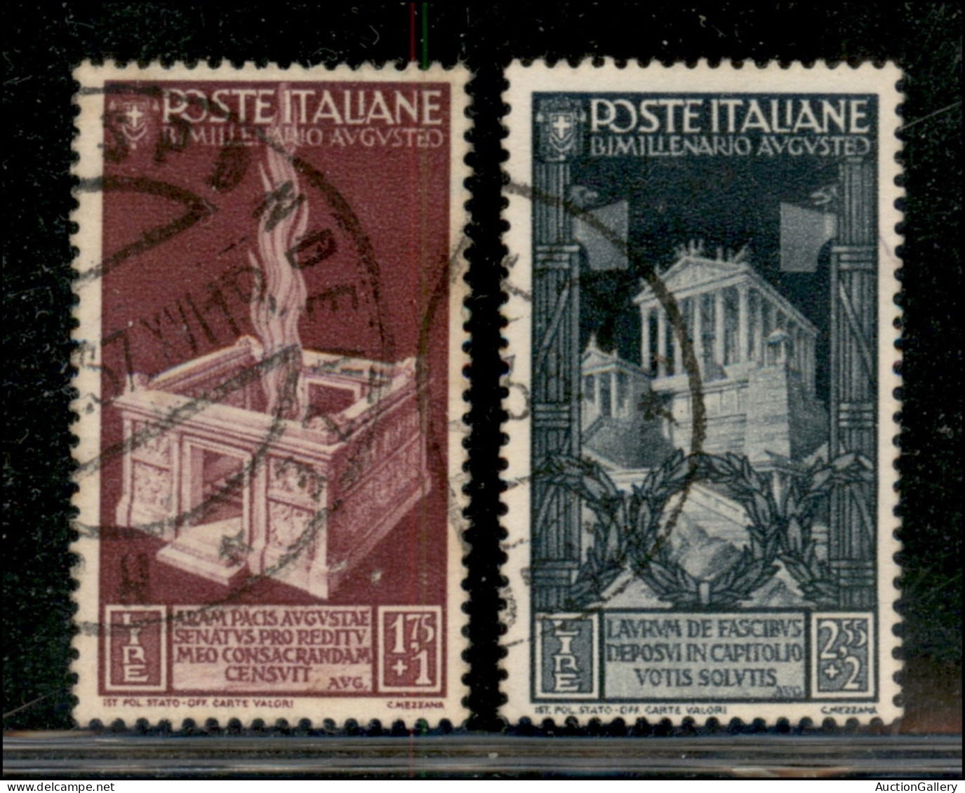 Regno - Vittorio Emanuele III - 1937 - Augusto - 1,75 Lire (424) + 2,75 Lire (425) - 2 Valori Usati - A. Diena + Cert. C - Otros & Sin Clasificación