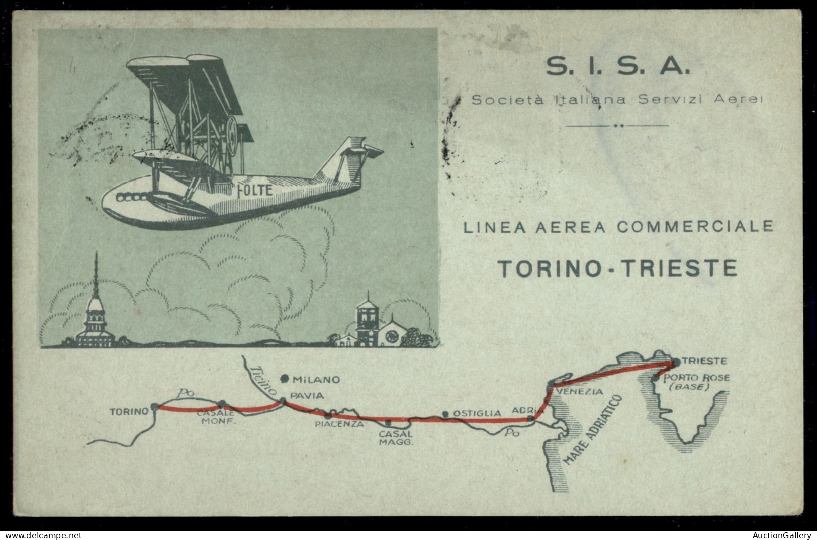 Regno - Posta Aerea E Aerogrammi - 1926 (5 Aprile) - S.I.S.A. - Cartolina Predisposta All'uso Da Trieste - Otros & Sin Clasificación