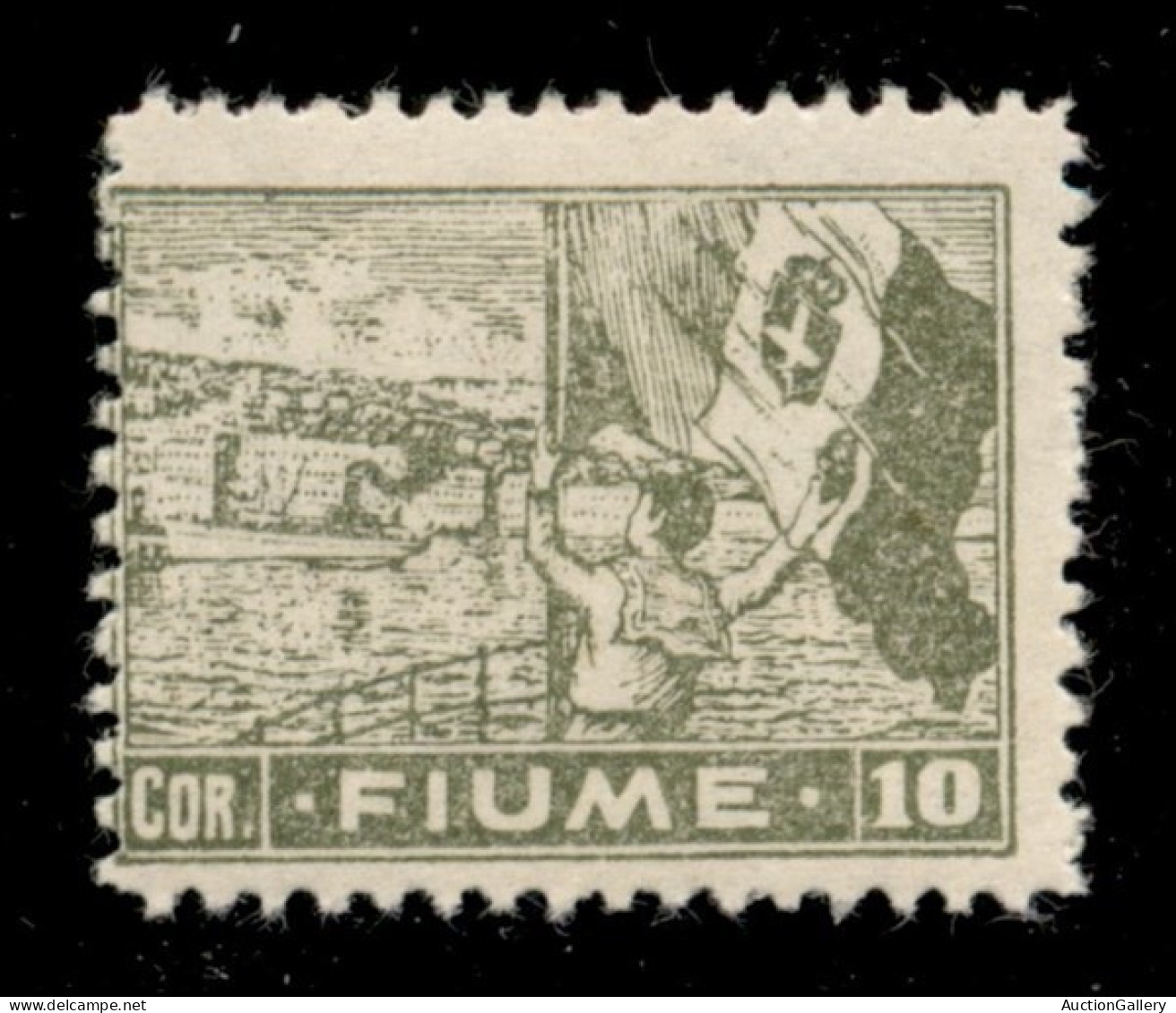 Occupazioni I Guerra Mondiale - Fiume - 1919 - 10 Corone Fiume (C48 - Carta C) - Gomma Originale (300) - Sonstige & Ohne Zuordnung