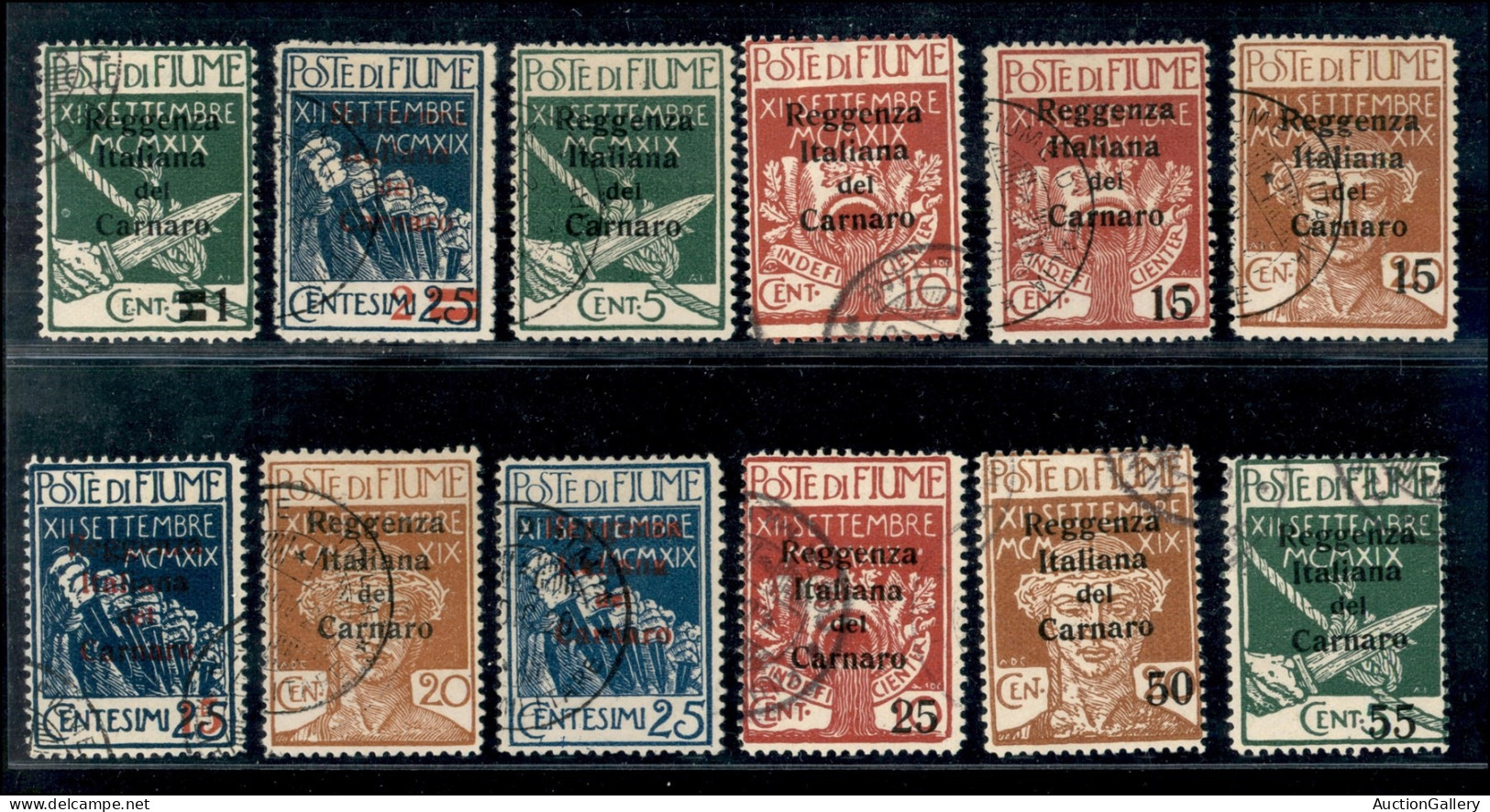 Occupazioni I Guerra Mondiale - Fiume - 1920 - Reggenza Del Carnaro (131/137a + 138/146) Con 15 Cent Su 25 Azzurro - Ins - Sonstige & Ohne Zuordnung