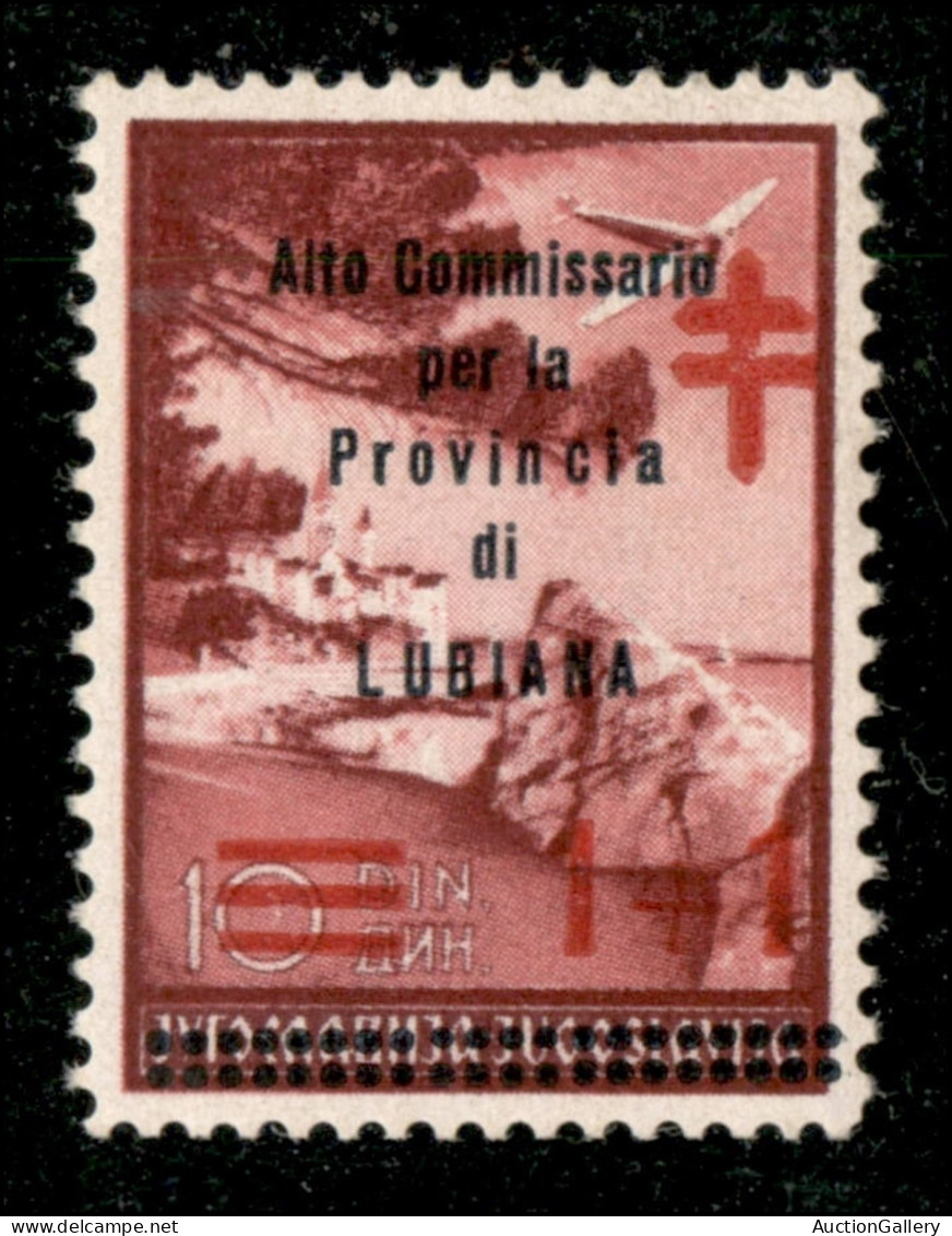 Occupazioni II Guerra Mondiale - Lubiana - 1941 - 1+1 Din Alto Commissariato (58) - Gomma Integra - Bar (400) - Other & Unclassified