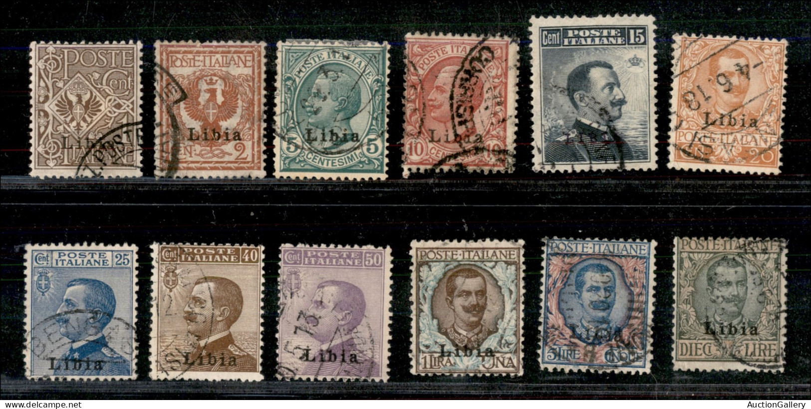 Colonie - Libia - 1912/1915 - Soprastampati (1/12) - Serie Completa - Usata (1100) - Andere & Zonder Classificatie