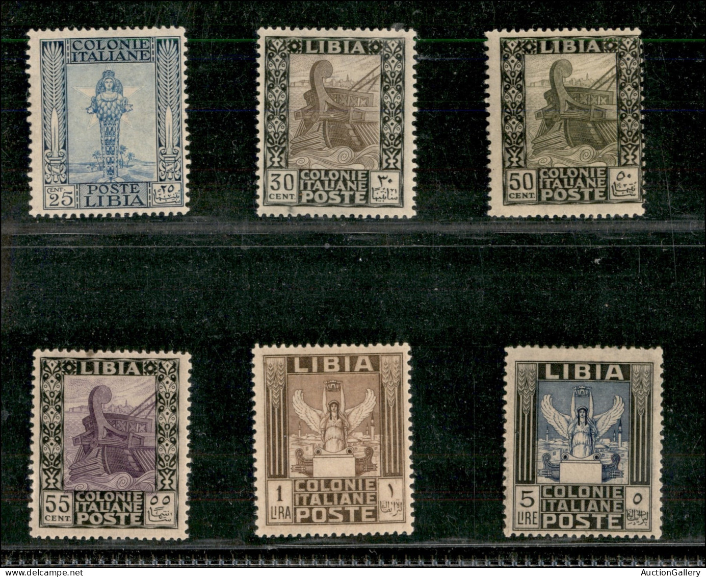 Colonie - Libia - 1921 - Pittorica (26a/31a) - Insieme Di Sei Valori Dentellati 14 X 13 1/4 - Gomma Originale Con Lingue - Altri & Non Classificati